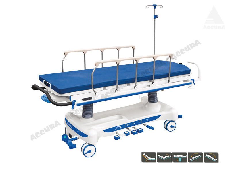 AW-51 - 5 position - (Hydraulic) X-Ray permissible EMERGENCY / RECOVERY STRETCHER TROLLEY 